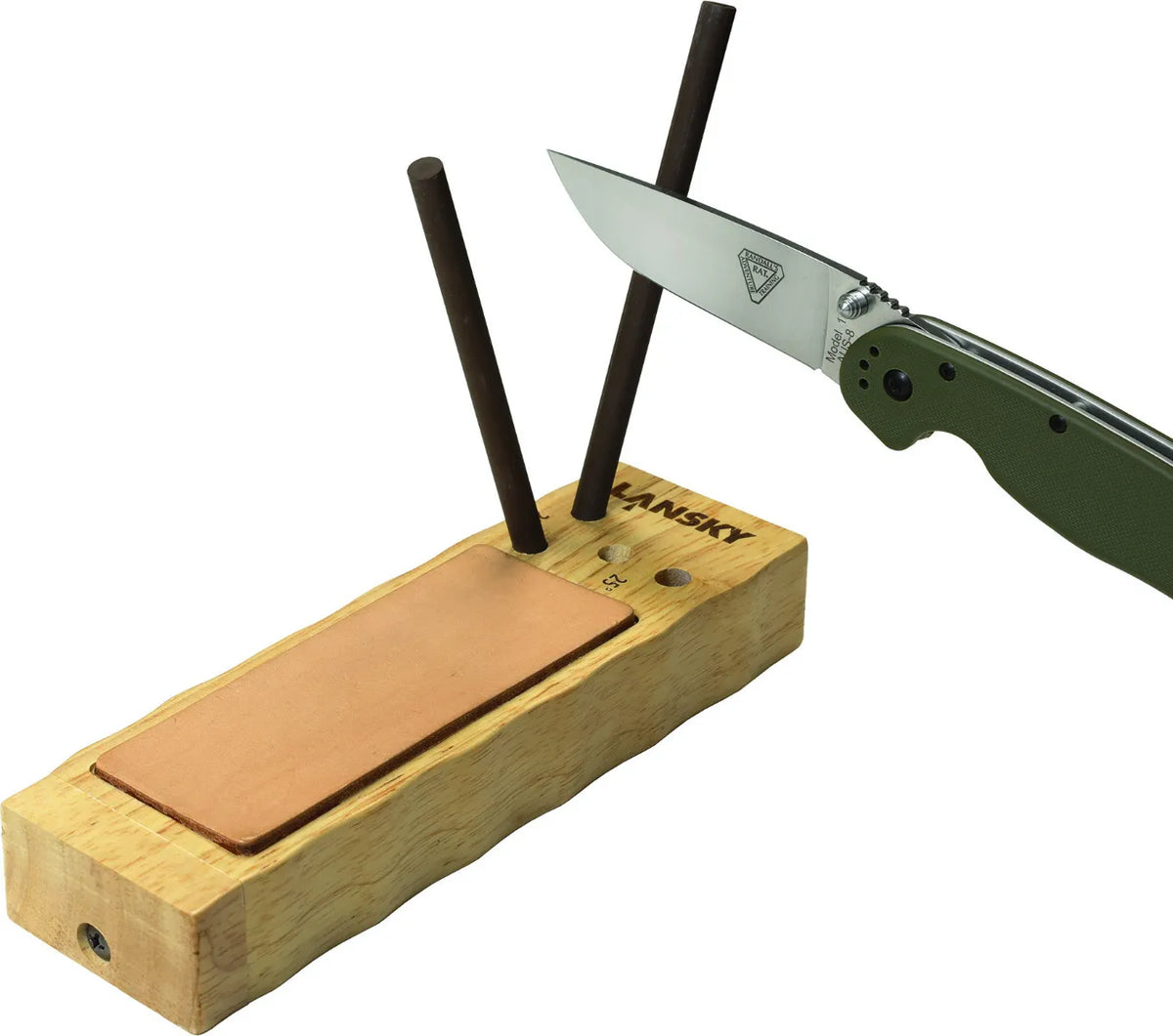 LANSKY 4-Rod Ceramic TurnBox Crock Stick® Knife Sharpener with Leather Strop