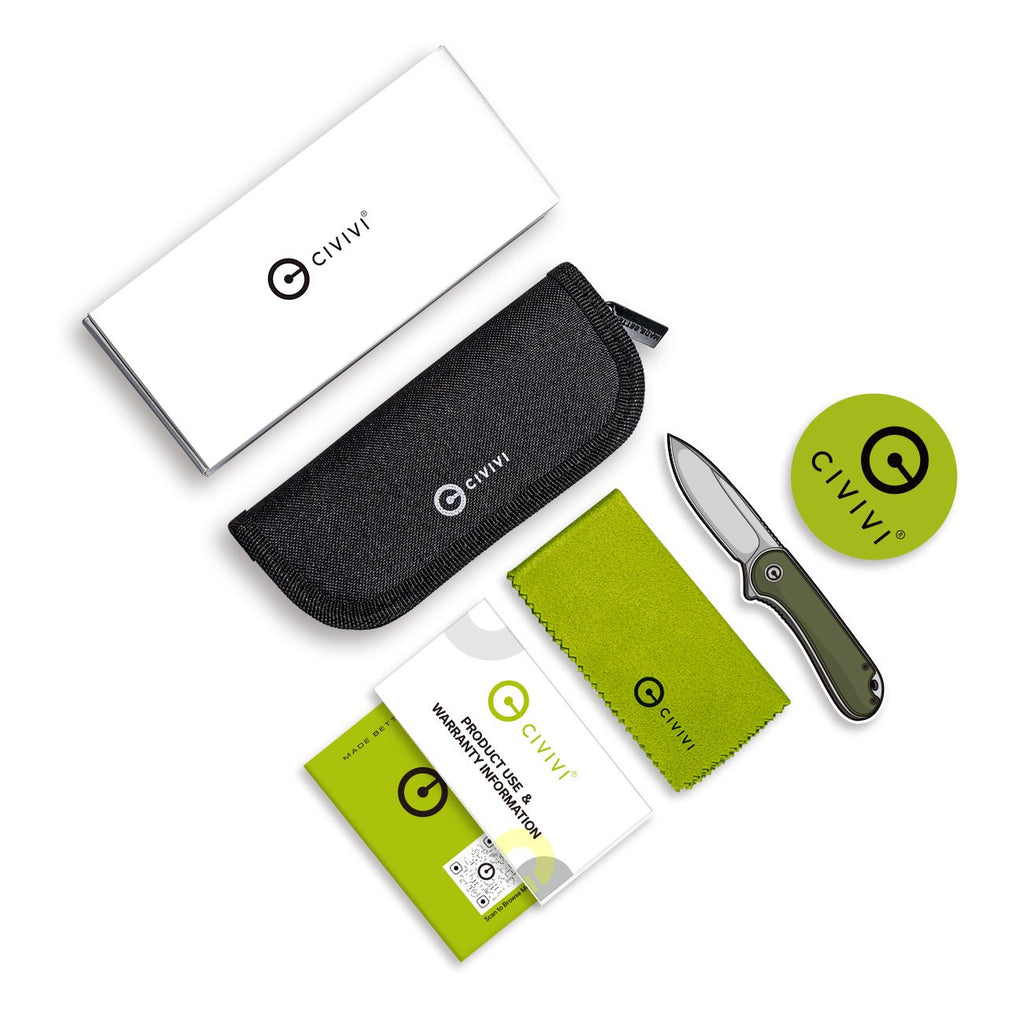 CIVIVI Vision FG Thumb Stud & Superlock Knife G10 Handle (3.54" Damascus Blade) C22036-DS1