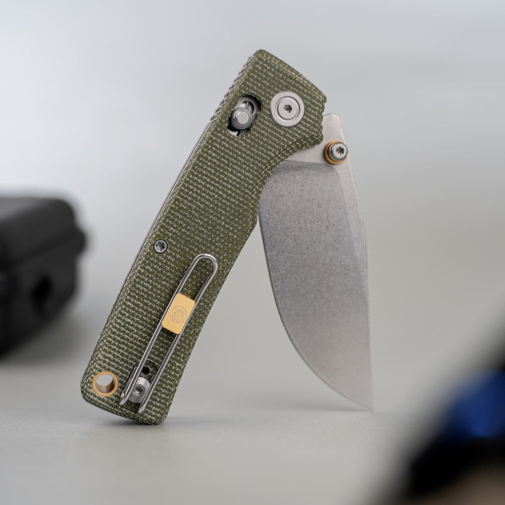 VOSTEED Porcupine ModSwap™ - Crossbar Lock Knife (3.08" 154CM Blade & Micarta Handle) - A3104