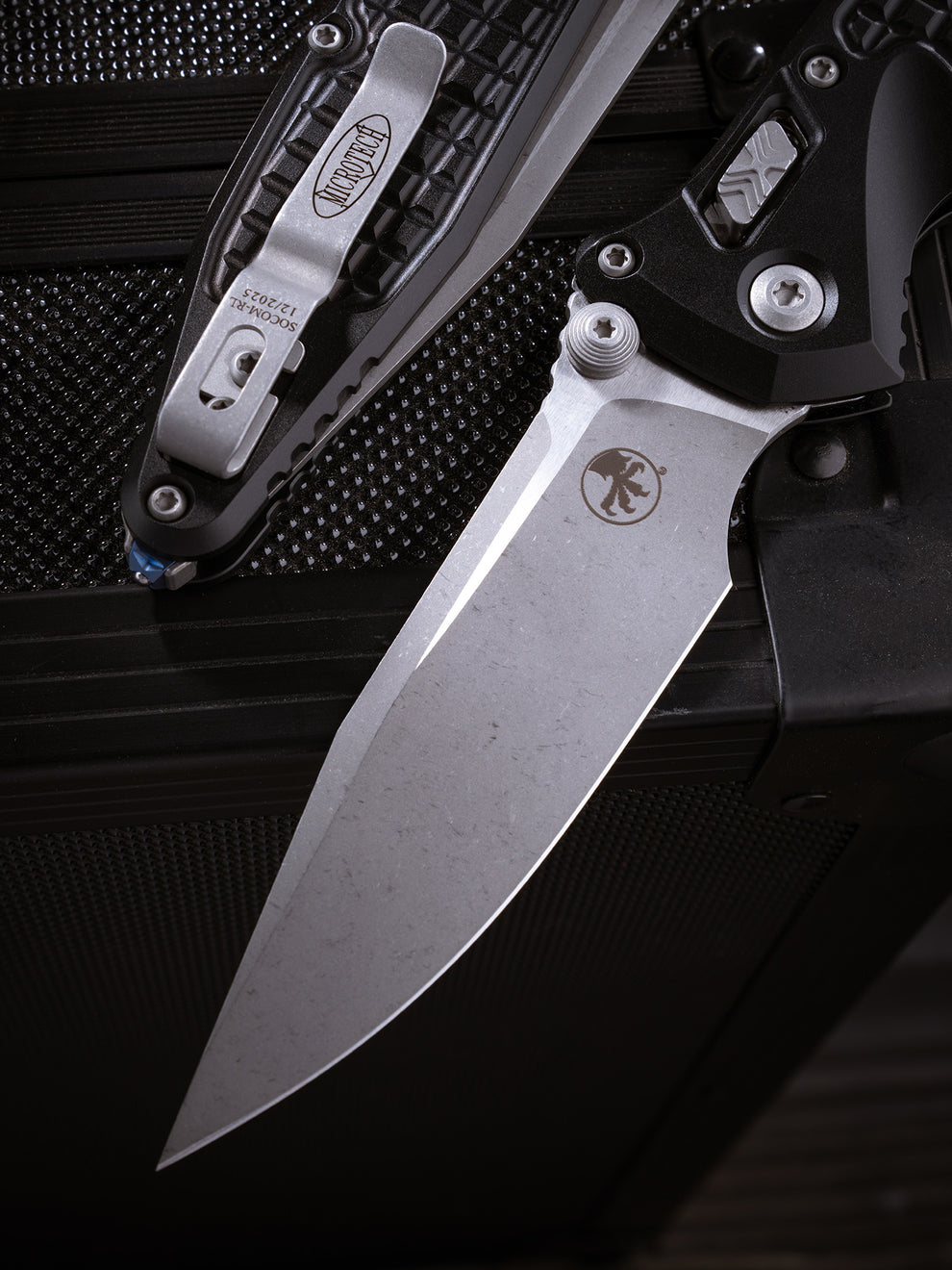 Microtech Gear Socom® RAM-LOK™ S/E Apocalyptic® Standard Frag Aluminum Black (160RL-10APFR)