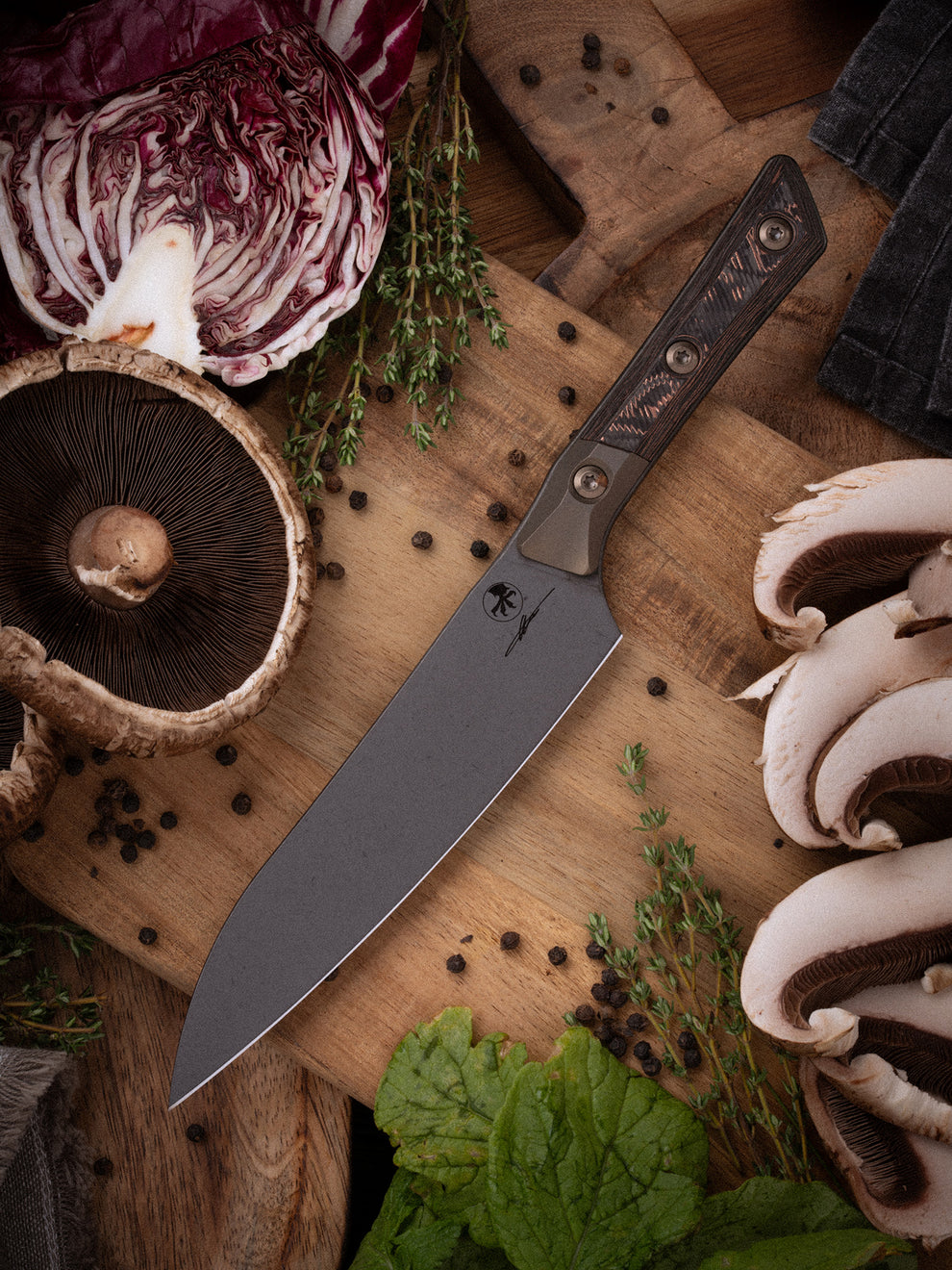 Microtech Gear 6" Utility Knife DLC Standard Bronzed Titanium Bolster Live-Wire Carbon Fiber (3400B-1DLCLWCFS)