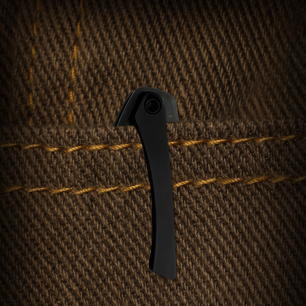 KIZER CUTLERY Shrike | S45VN | Titanium & Fat Carbon Camo Gold | Matte DLC Ultra | Front Flipper | Ki3746A2