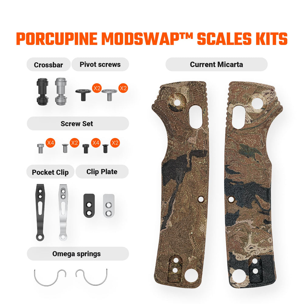 VOSTEED Porcupine ModSwap™ Handle Scales Kits - Yellow Current Micarta - W0303