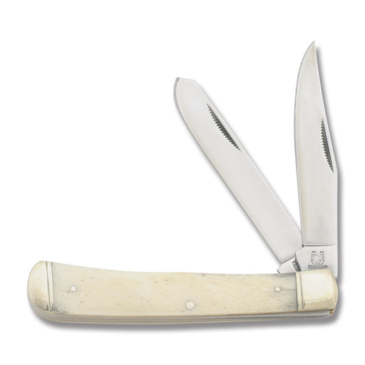 Rough Rider Scrimshaw Trapper Kit Smooth Natural Bone Handle