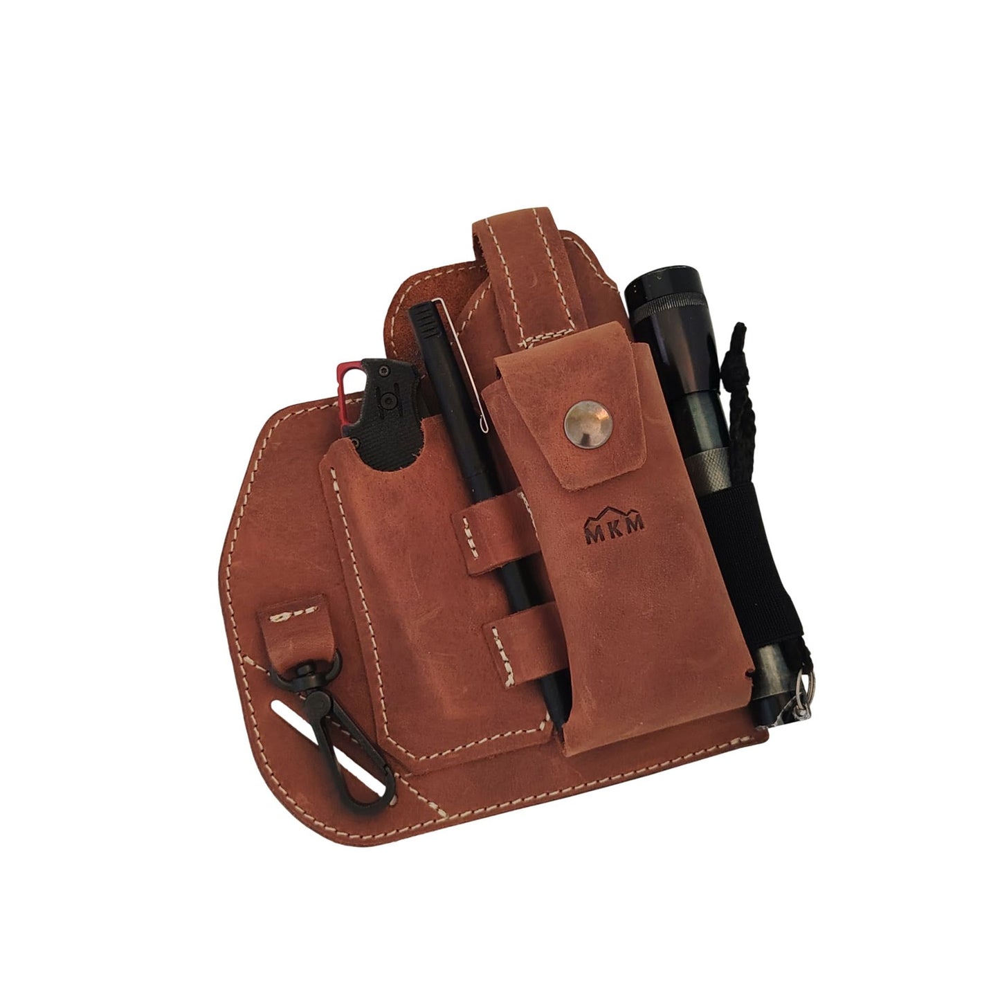 MKM-MANIAGO KNIFE MAKERS EDC BELT ORGANIZER SHEATH, NATURAL