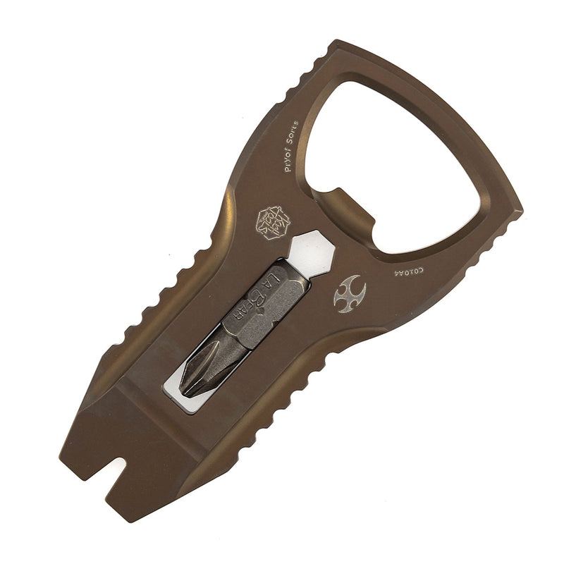 KANSEPT KNIVES PryOfSorts Titanium EDC Multi-Tool | Pry Bar, Bottle Opener & Magnetic Bit Driver | Bronze Anodized | Designed by Koch Tools-C010A4