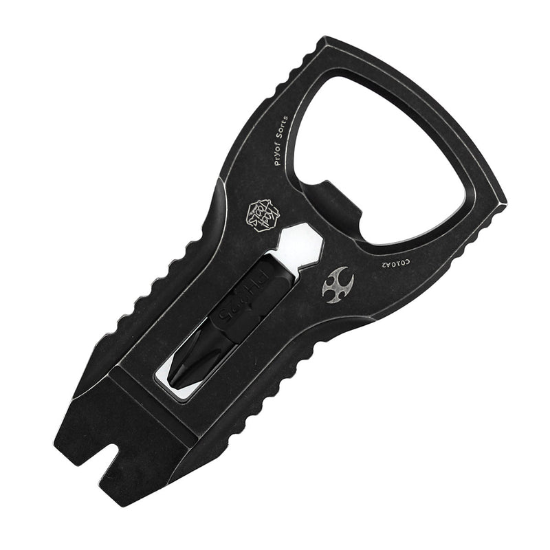 KANSEPT KNIVES PryOfSorts Titanium EDC Multi-Tool | Pry Bar, Bottle Opener & Magnetic Bit Driver | Blackwash Anodized | Designed by Koch Tools-C010A2