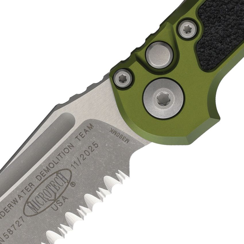 Microtech Gear L.U.D.T.® GEN III T/E APOCALYPTIC FULL SERRATE OD GREEN (1136-12APOD)