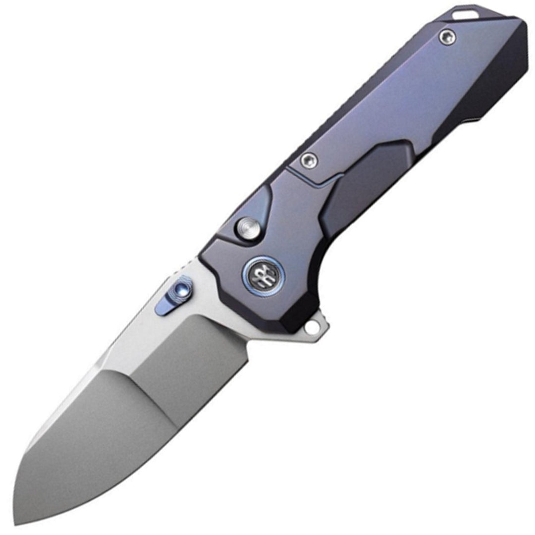 REMETTE Cosmic Button Linerlock Titanium Blue