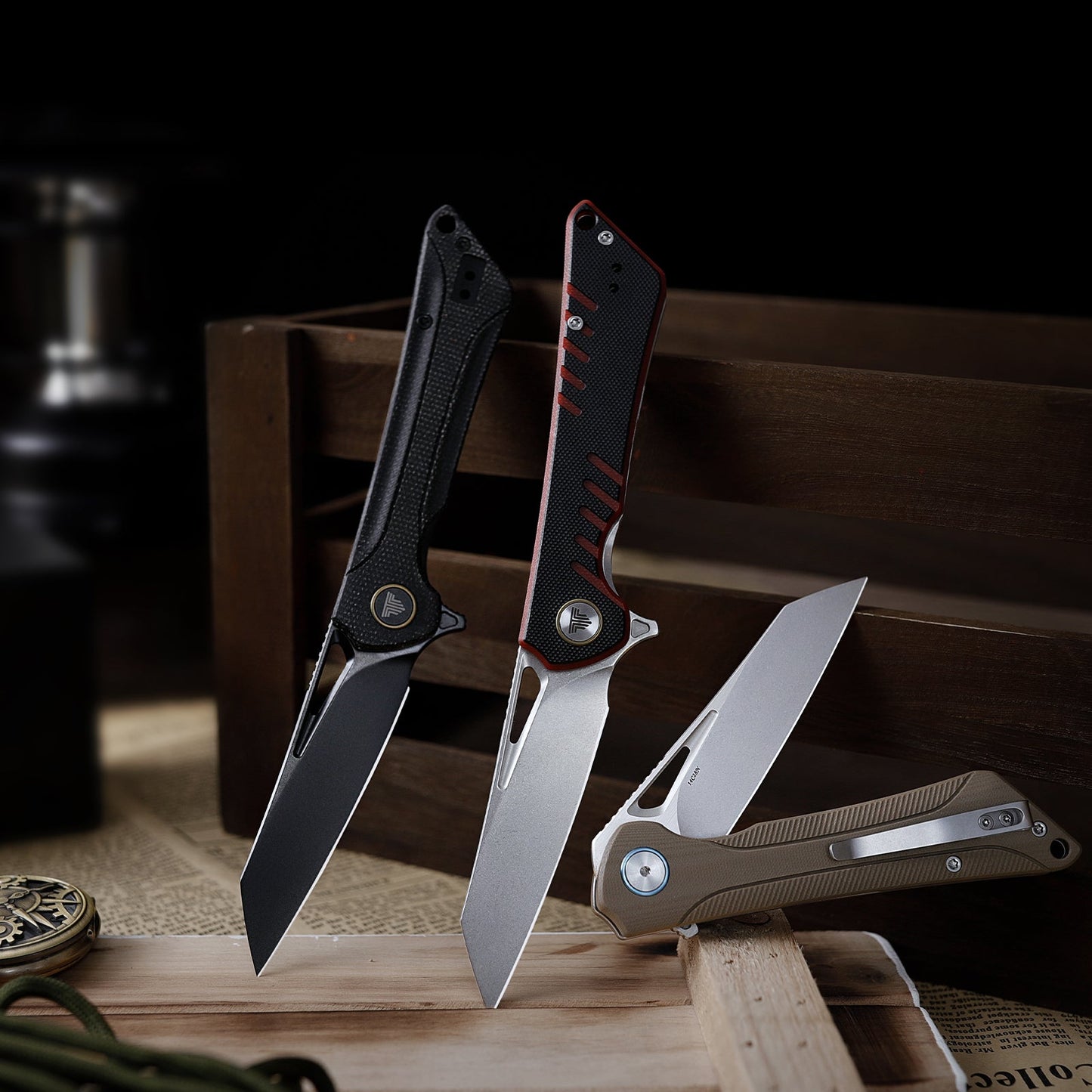 TRIVISA Monoceros-03RB Liner Lock Pocket Folding Knfe,3.38" 14C28N Steel Blade,G10 Handle