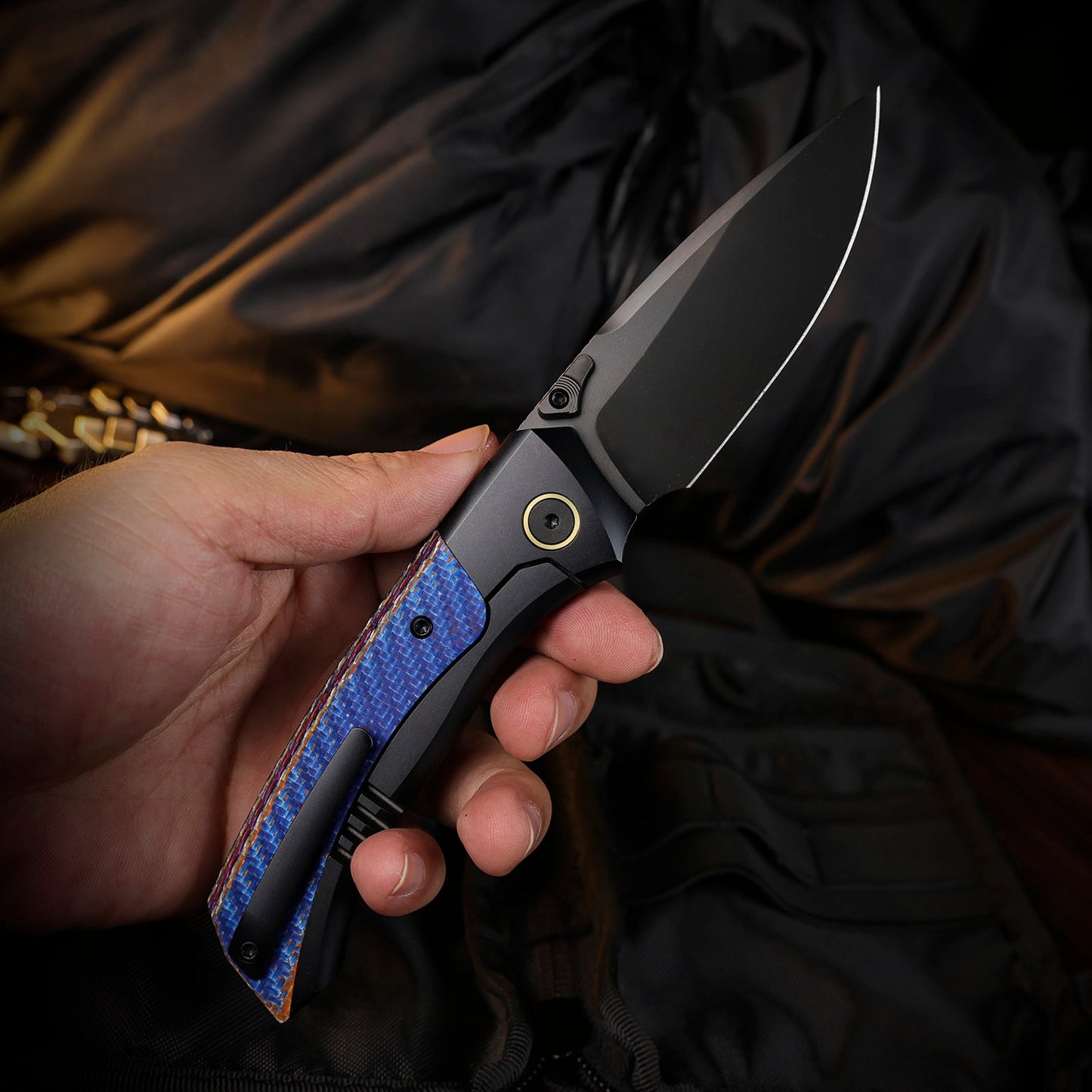 REMETTE RT-Steed Folding Pocket Knife Innovative Button Frame Lock Structure Design M390 DLC Blade Titanium + Carbon Fiber Handle Knives RTWS-BC