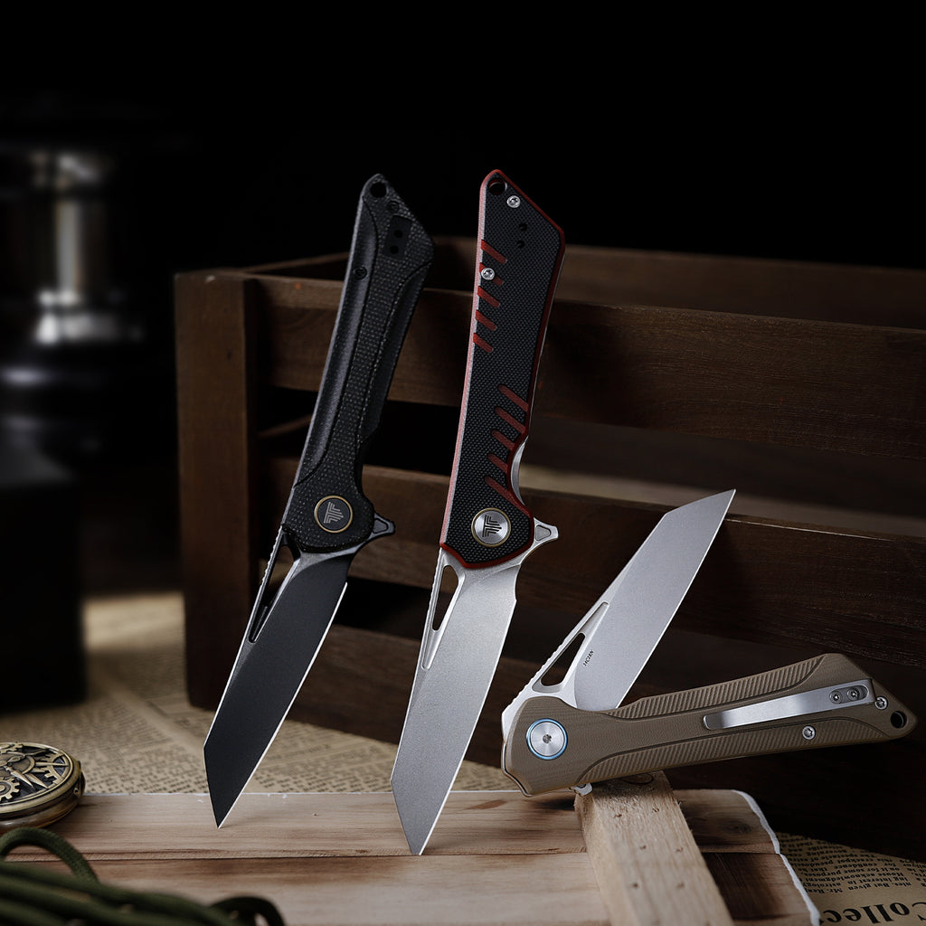 TRIVISA Monoceros-04B Liner Lock Pocket Folding Knfe,3.38" 14C28N Steel Blade,Micarta Handle