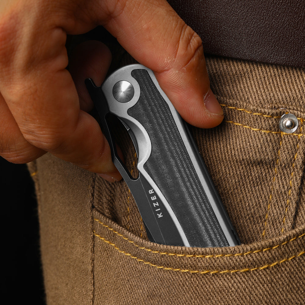 KIZER CUTLERY Allure | S45VN | Titanium & Norplex UltreX™ Micarta
