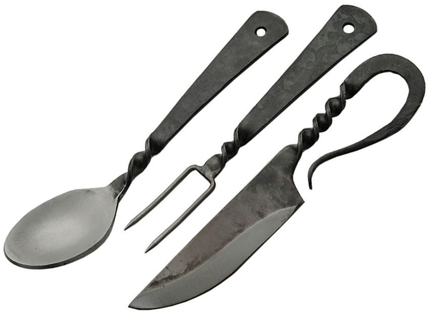 3 Pc Medieval Flat Utensil Set