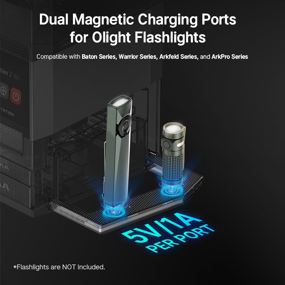 OLIGHT Ostation 2 Series 3-in-1 Smart Battery Hub for AA & AAA Rechargeable Ni-MH & Li-ion Batteries