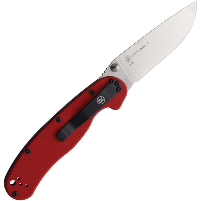 ONTARIO KNIFE COMPANY RAT II Linerlock Red G10