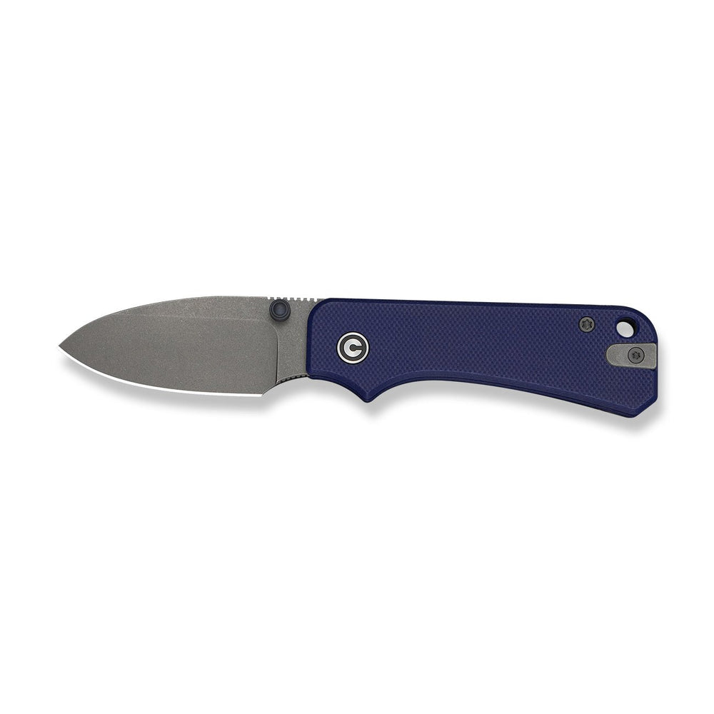 CIVIVI Baby Banter Slip Joint Thumb Stud Knife Blue G10 Handle (2.34" Gray Stonewashed Nitro-V Blade) C25066A-1