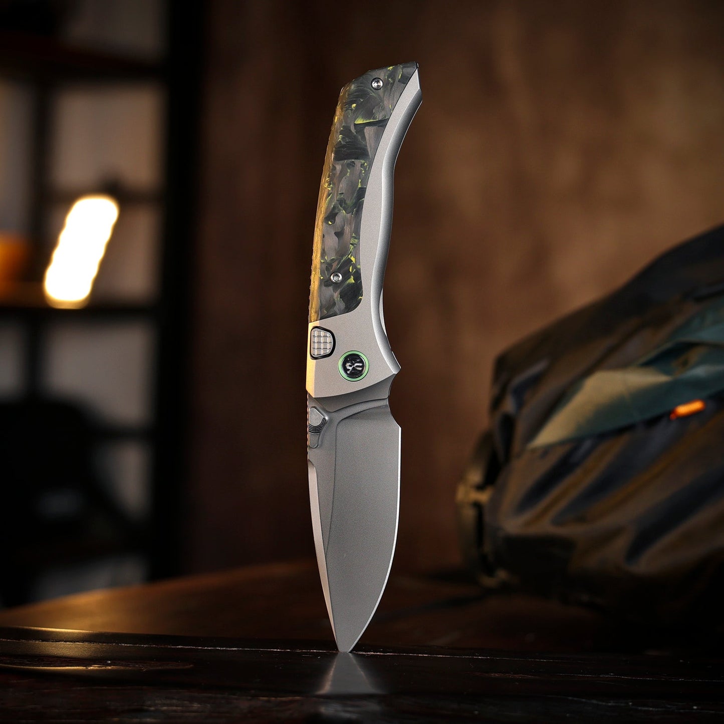 REMETTE RT-Steed Innovative Button Frame Lock M390 Blade Titanium Carbon Fiber Handle Folding Pocket Knife RTWS-TY