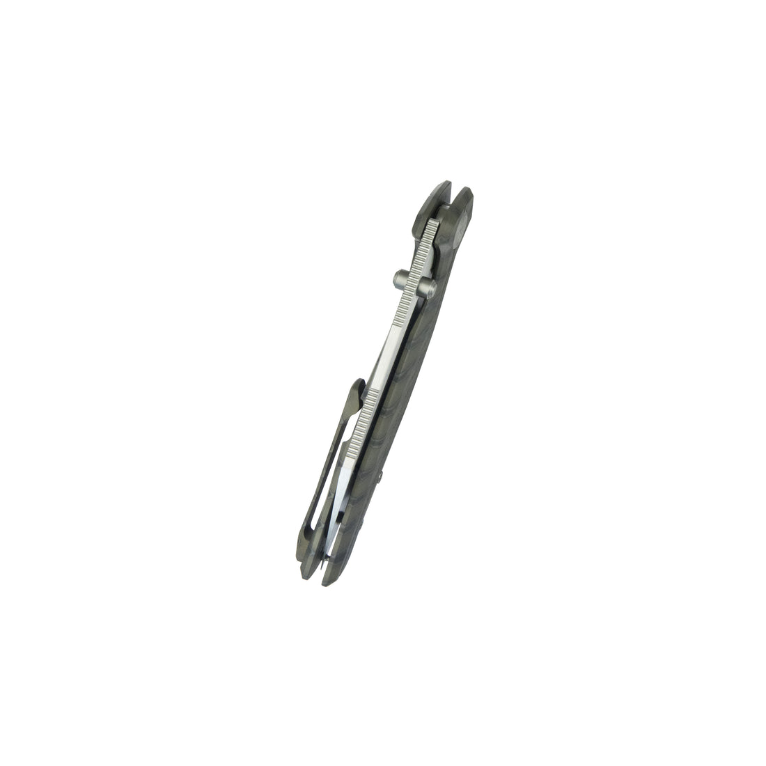 KB Nova Reverse Tanto Frame Locking Folding Knife Flamed Titanium Handle 3.66" Belt Satin M390 Blade KB495B