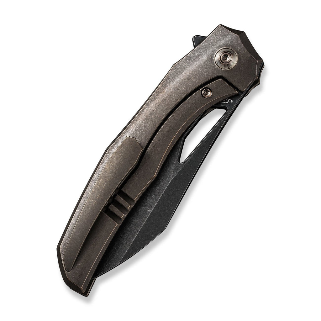 WEKNIFE Ignio Mystery Box Bronze Titanium Handle (3.3" Black Stonewashed CPM 20CV Blade) WE22042B-2 MB, With One Free Mystery WE Or CIVIVI Model
