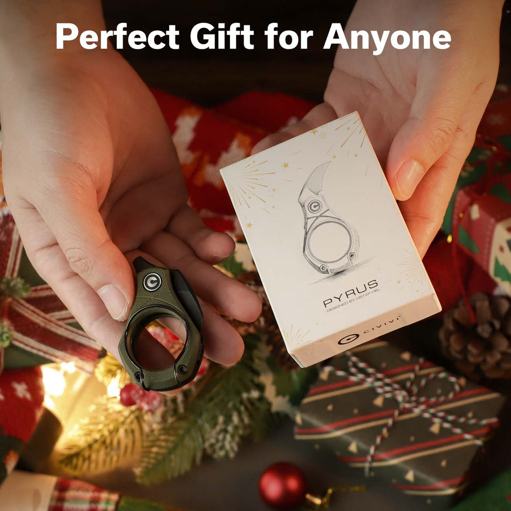 CIVIVI Pyrus Slip Joint Utility Knife OD Green G10 Handle (0.65" Black Stonewashed 14C28N Blade) C23038-4