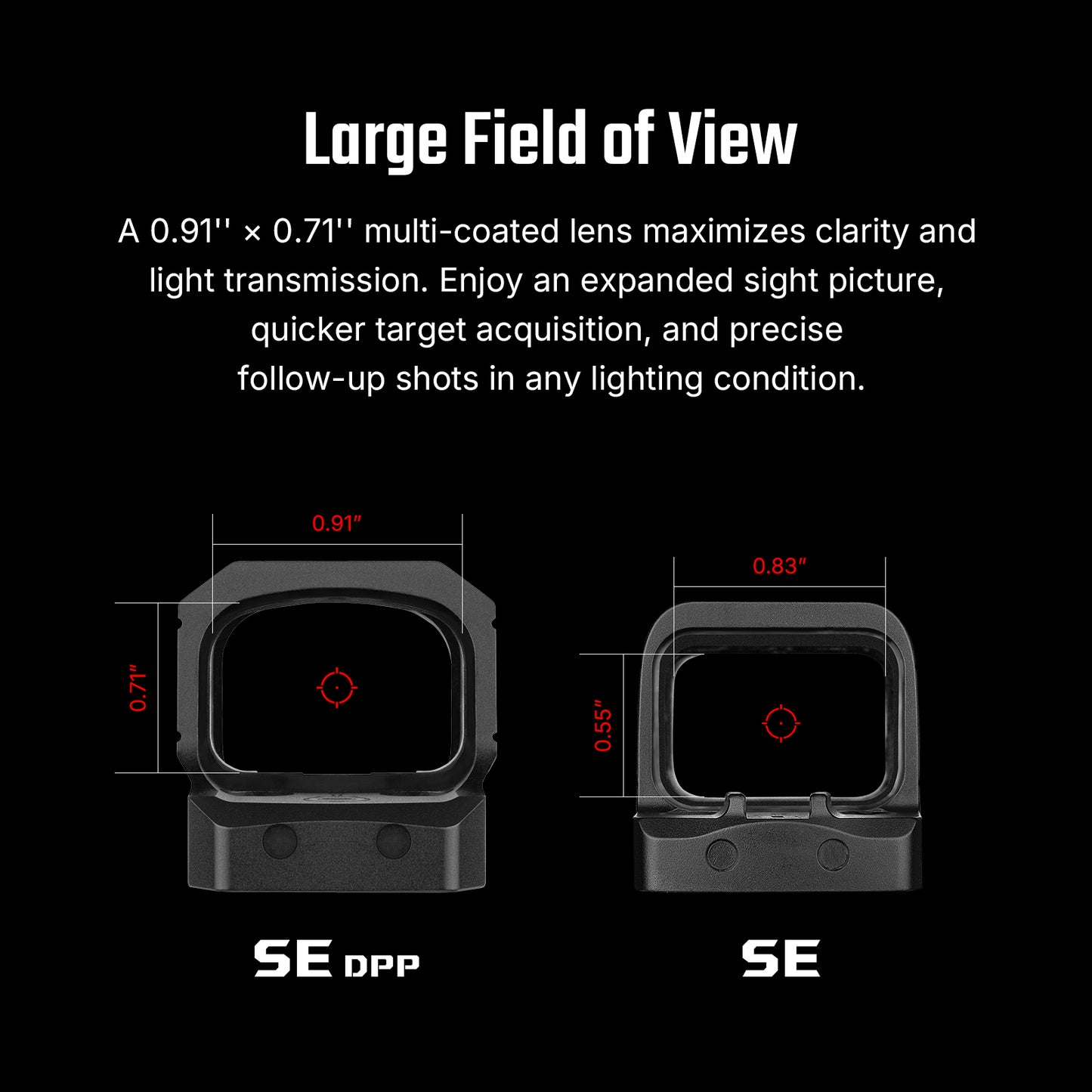 Osight SE DPP Footprint Enclosed Emitter Red Dot Sight with Multi-Reticle System