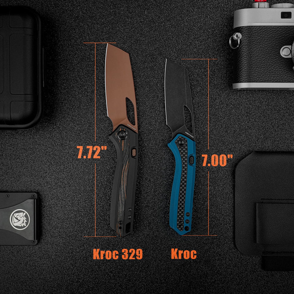 VOSTEED Kroc 329 -Top Liner Lock (3.29" S35VN Blade & Aluminum & Topo G10 Handle) - A1810