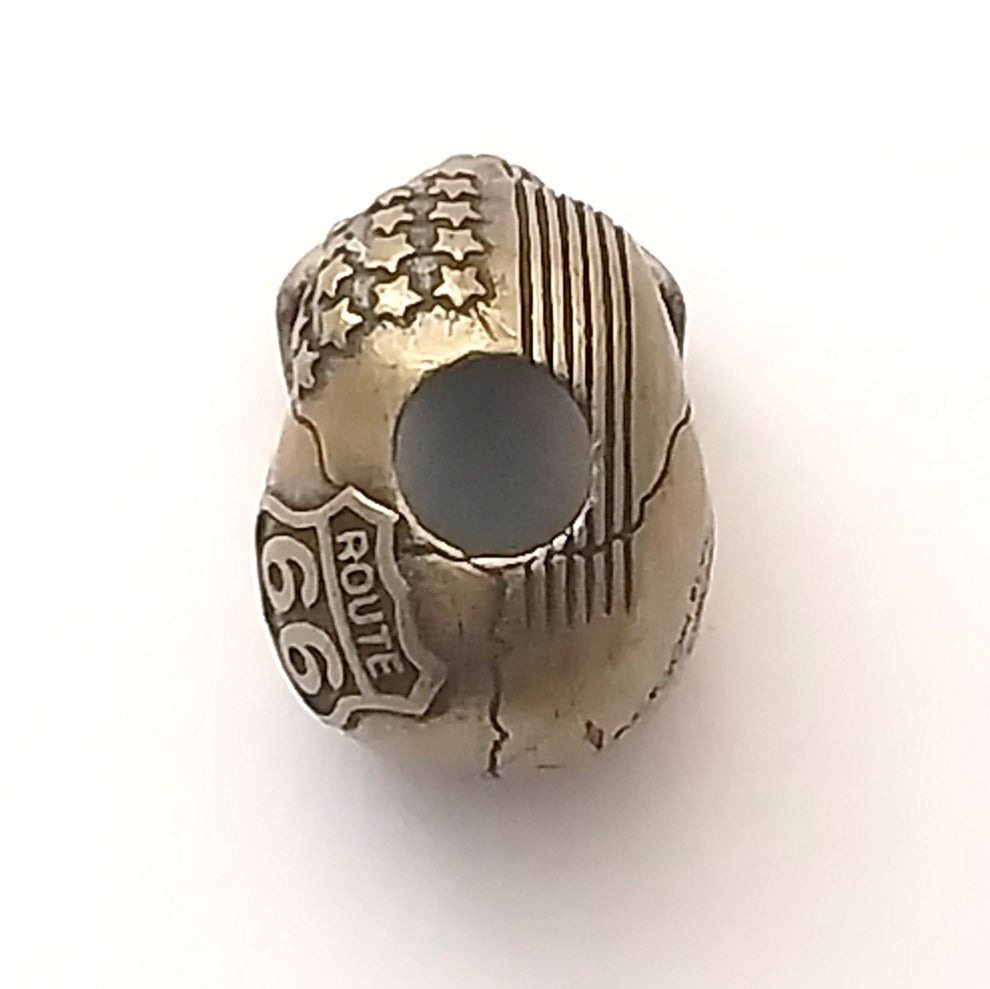 Coeburn Tool Brass USA American Flag Route 66 Skull Lanyard Bead CT3033