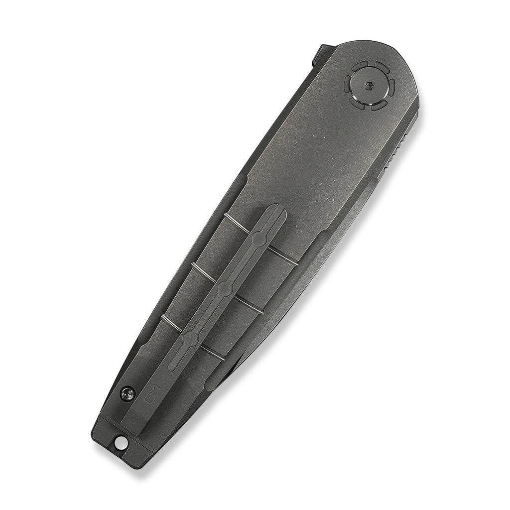 WEKNIFE Hull Flipper Knife Gray Titanium Handle & Endcap (3.89" Gray Stonewashed Bohler M390 Blade) WE24046-2