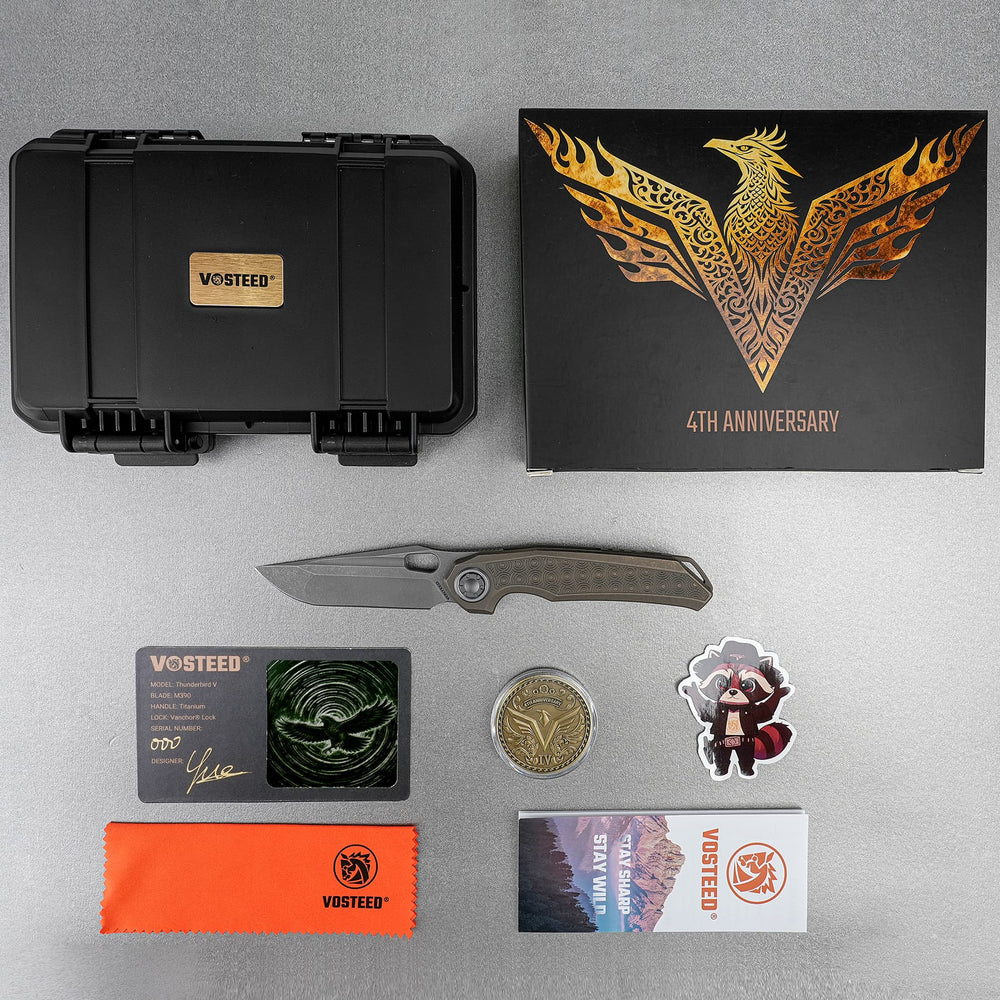 VOSTEED Thunderbird V- Vanchor Lock® (3.46" M390 Blade & Titanium Handle) - A0325