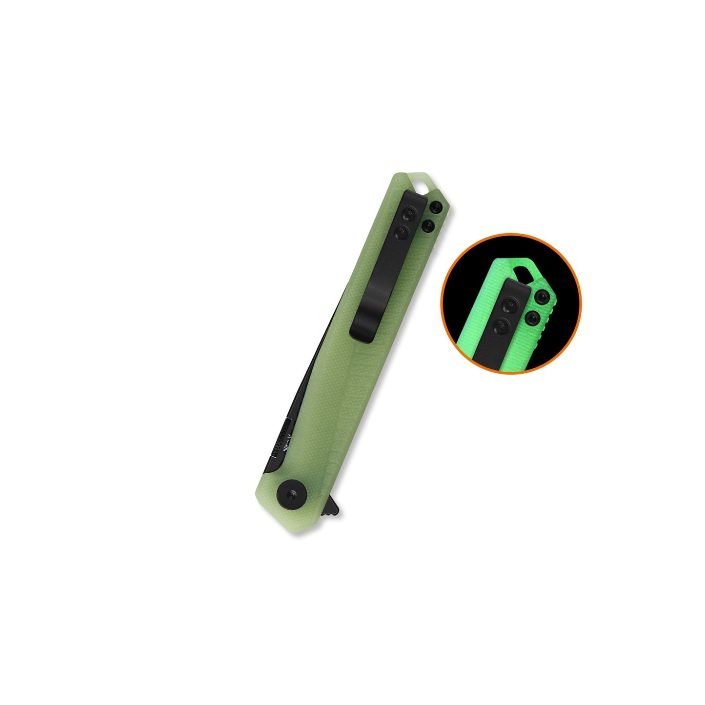 QSP Mantis Liner Lock Pocket Knife Nitro V blade Glow-in-the-Dark G10 handle