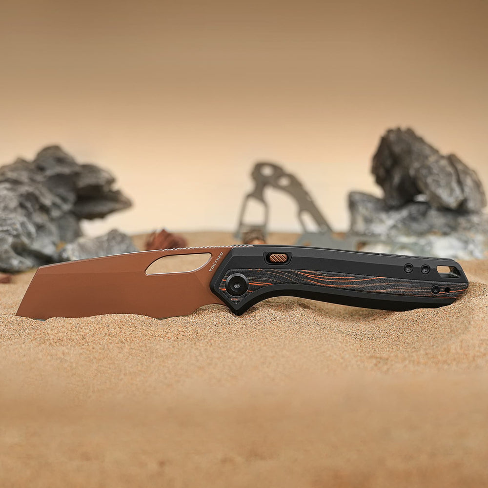 VOSTEED Kroc 329 -Top Liner Lock (3.29" S35VN Blade & Aluminum & Topo G10 Handle) - A1810