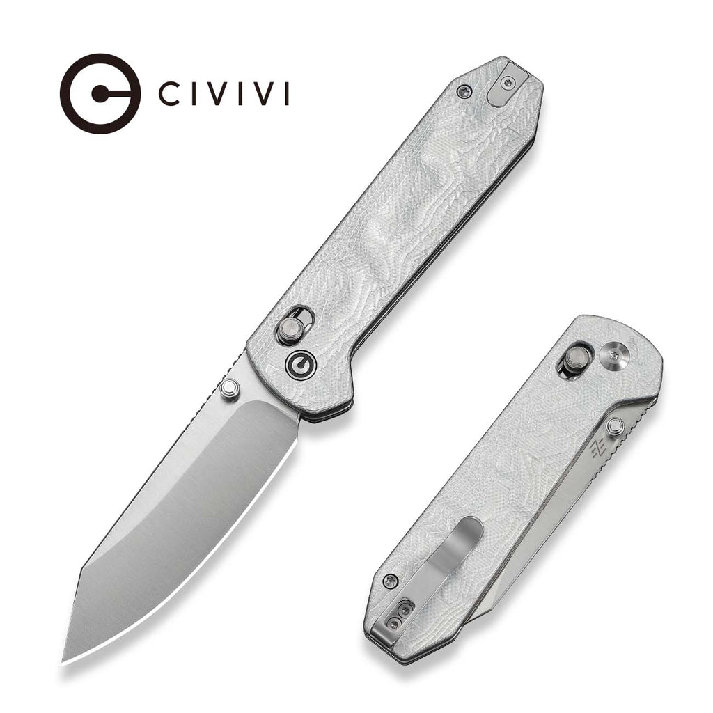 CIVIVI Over Yonder Thumb Stud & Crossbar Lock Knife G10 With Aluminum Foil Handle (3.35" 14C28N Blade) C25027-2