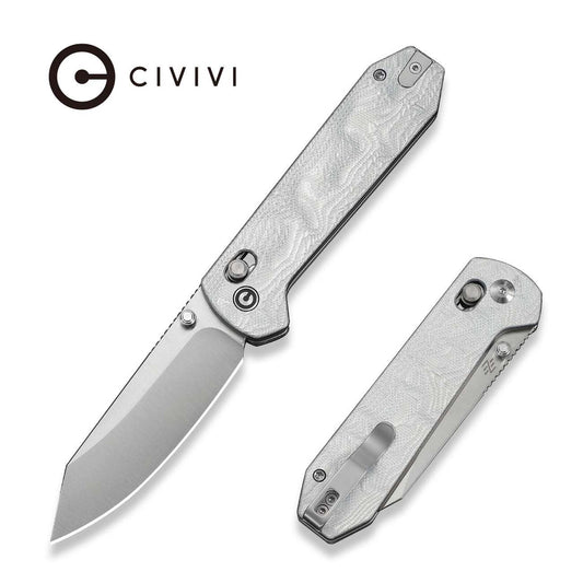 CIVIVI Over Yonder Thumb Stud & Crossbar Lock Knife G10 With Aluminum Foil Handle (3.35" 14C28N Blade) C25027-2