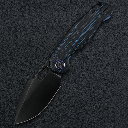 KUNWU KNIVES Gringo Verta Lock Blue G-mas with DLC Blade
