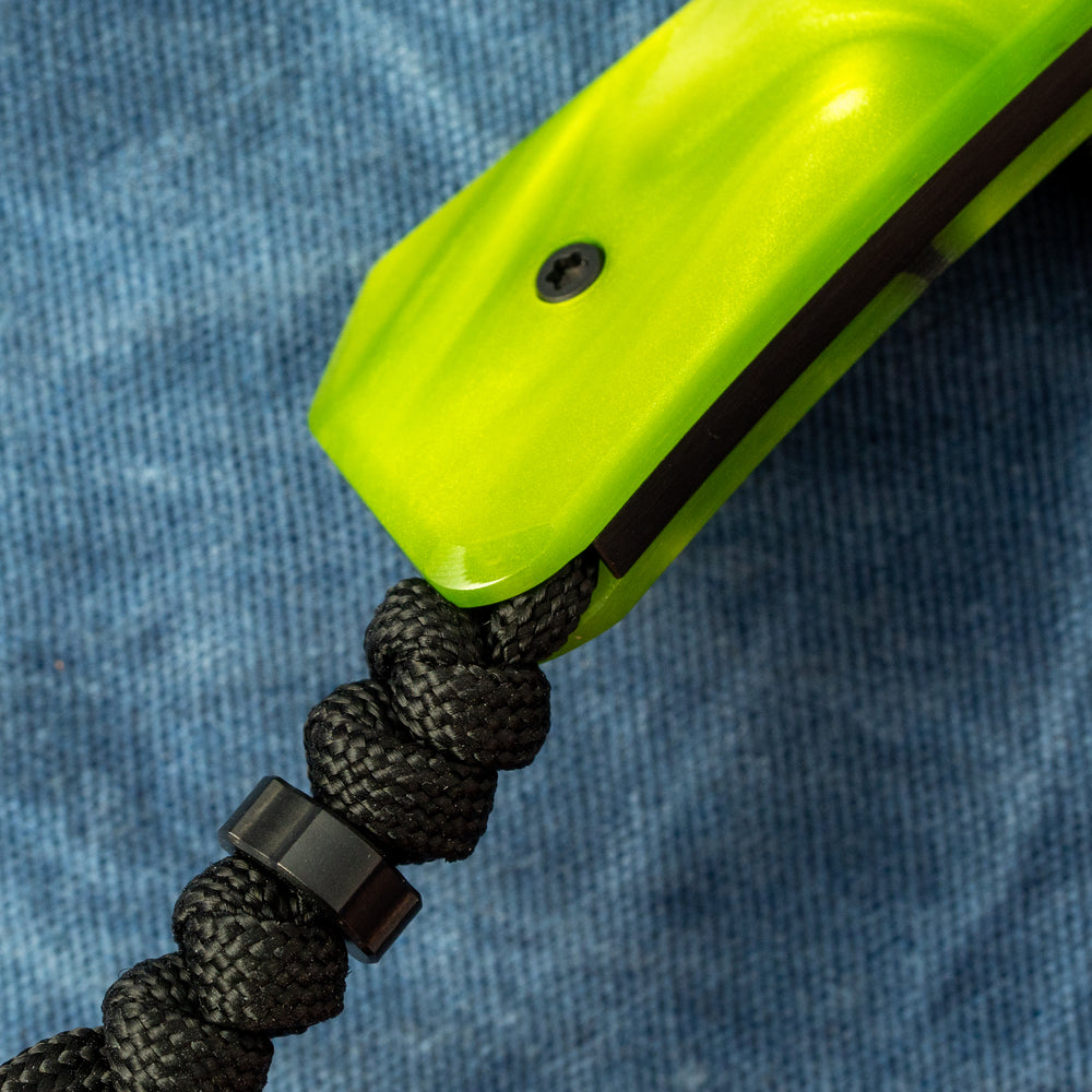 JACK WOLF KNIVES PIONEER FIXEDC - KIRINITE TOXIC GREEN BELT SATIN DLC