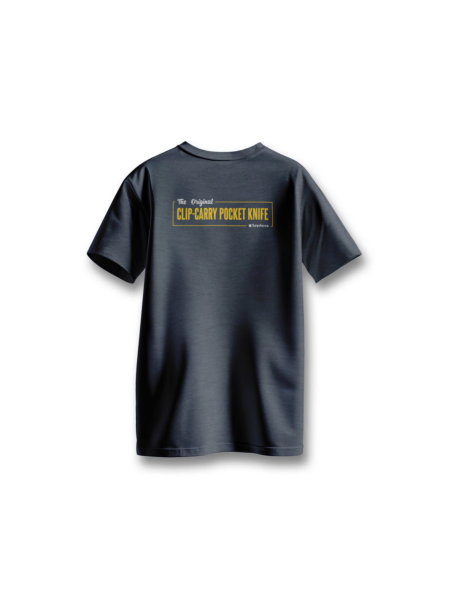 SPYDERCO T-Shirt Clip Carry Heather Navy