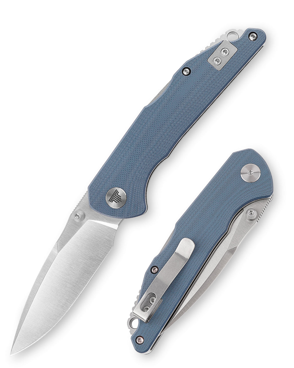 TRIVISA Arae-03G Back Lock EDC Folding Knfe,3.3" 14C28N Steel blade,G10 Handle