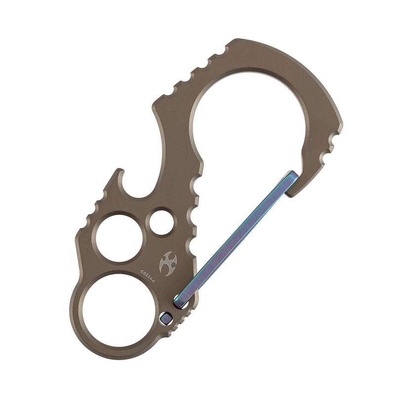 Kansept EDC Tools Carabiner C011A4 Titanium EDC Keychain Clip Bronze Anodized Titanium with Green Anodized Lock Koch Tools Designed