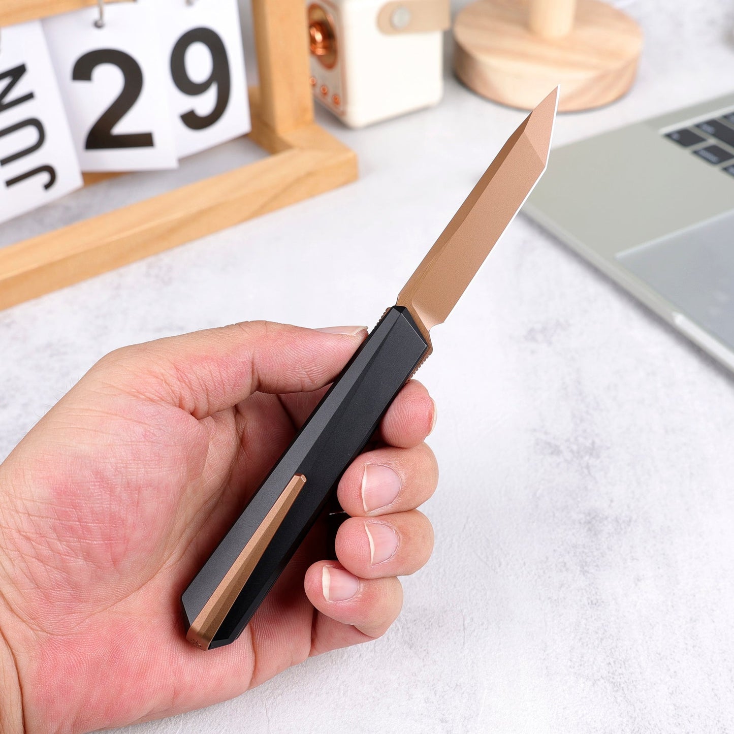 REMETTE RT-ELIGO Knife M390 Blade Titanium Handle Double Detent Lock Folding Pocket EDC Knife EGB2