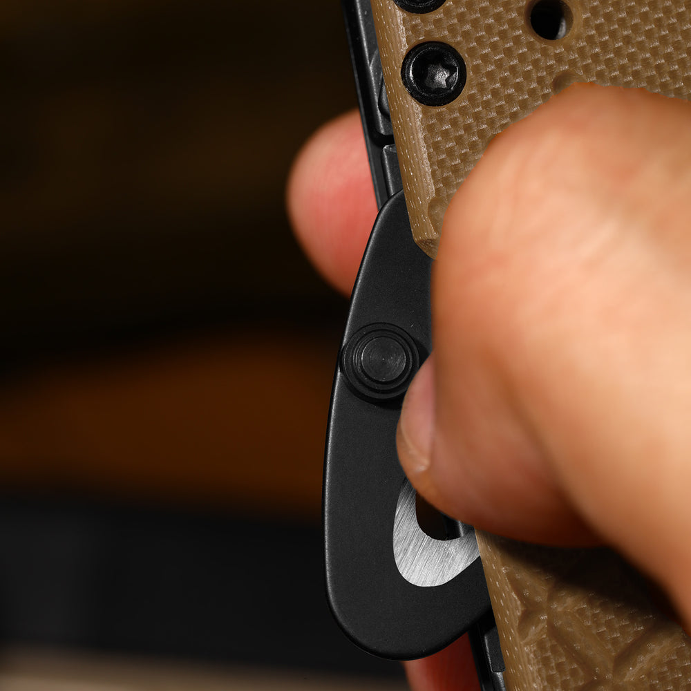 KIZER CUTLERY Aegis T | Serrated AEB-L Blade | G10 | Rescue Hook & Glass Breaker
