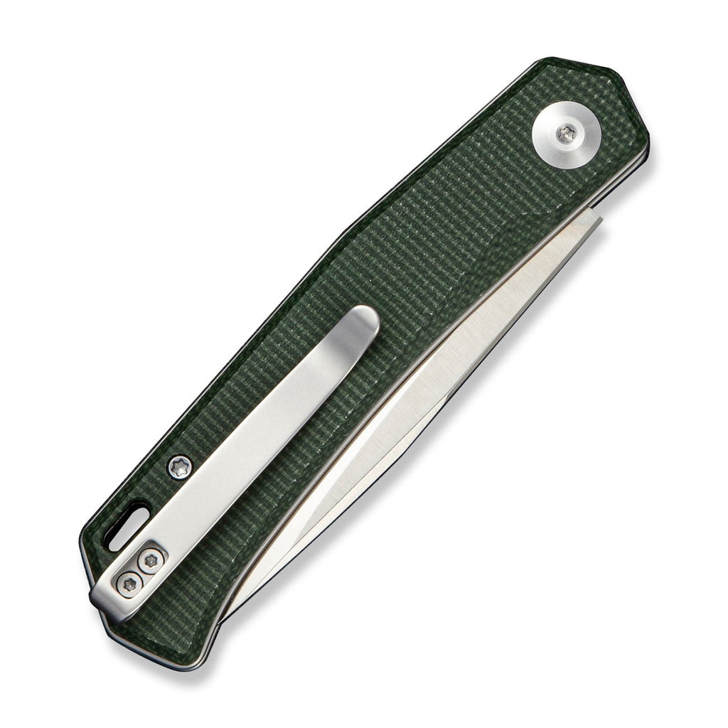 SENCUT Braxx Slip Joint Knife Green Canvas Micarta Handle (3.12" Satin Finished D2 Blade) S25089-2