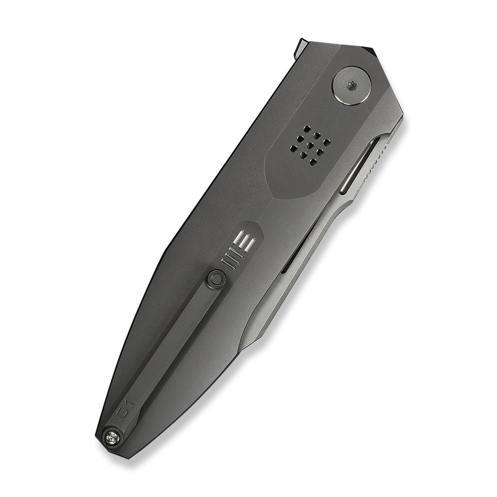 WEKNIFE Flight Line Flipper Knife Dark Gray Titanium Handle (3.81" Stonewashed Bohler M390 Blade) WE23089-1