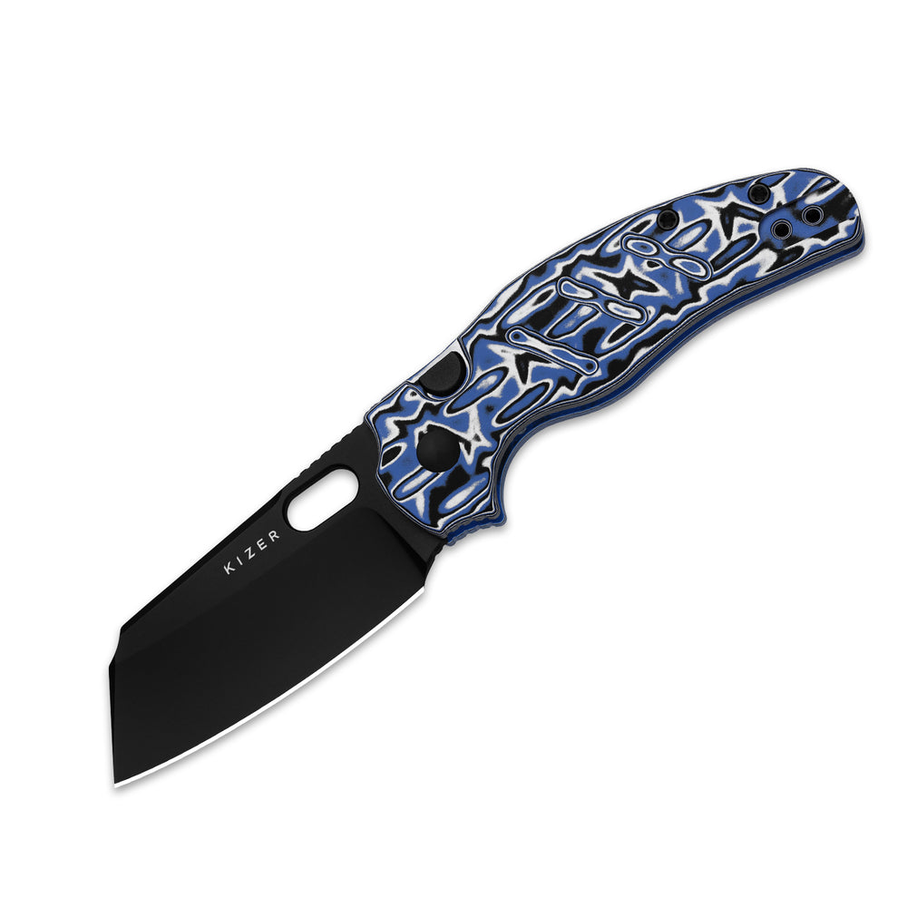 KIZER CUTLERY Sheepdog® C01C 2.9 BS | Kizer Button Liner Lock™ | Nitro-V | Vortex Pattern Micarta | PVD Coating | KizerV™ 3488.29BSA1