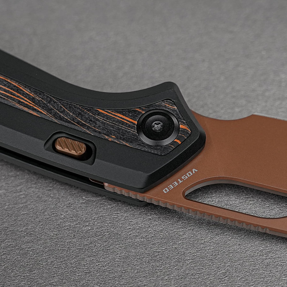 VOSTEED Kroc 329 -Top Liner Lock (3.29" S35VN Blade & Aluminum & Topo G10 Handle) - A1810