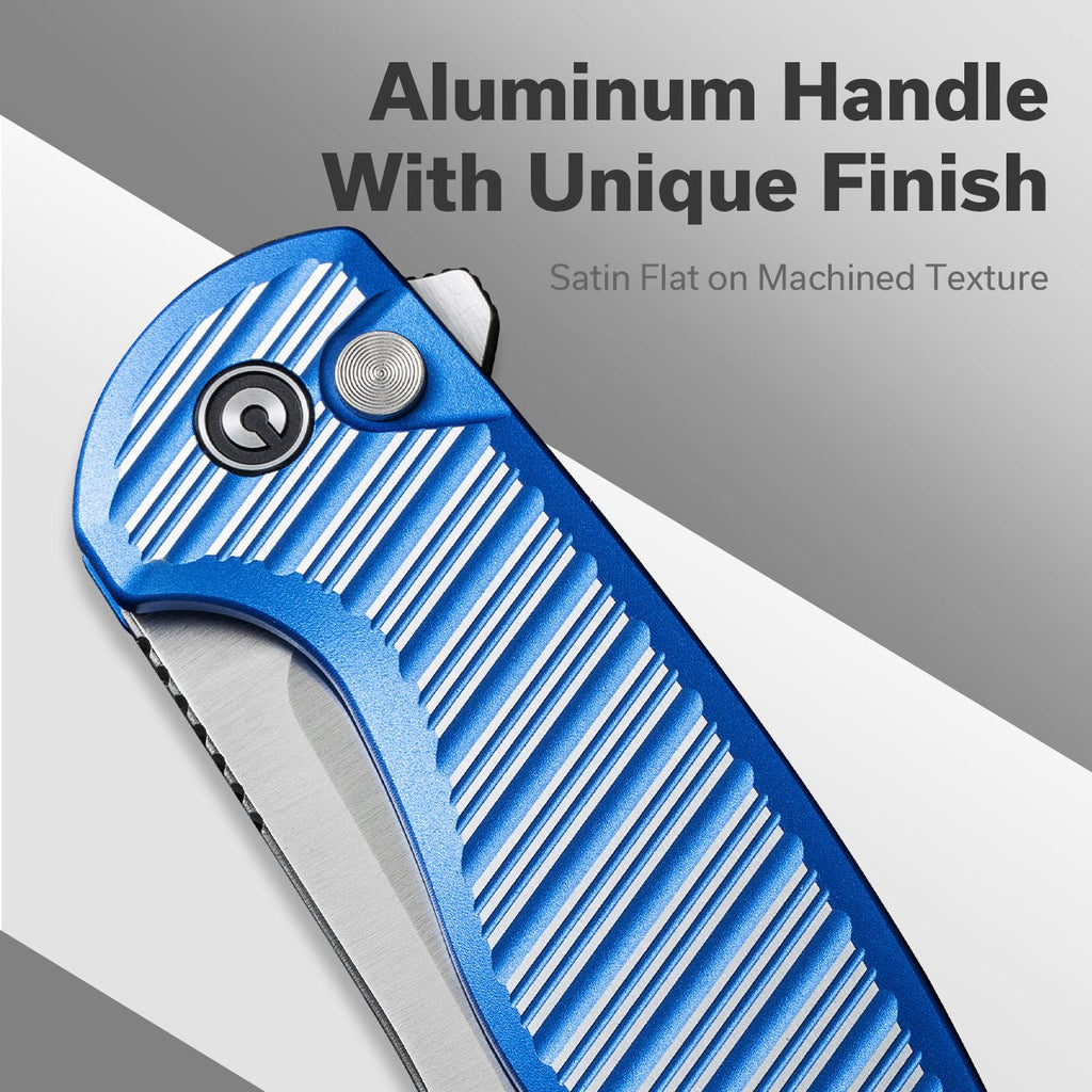CIVIVI Stormhowl Flipper & Button Lock Knife Aluminum Handle (3.3" Nitro-V Blade) C23040B-2