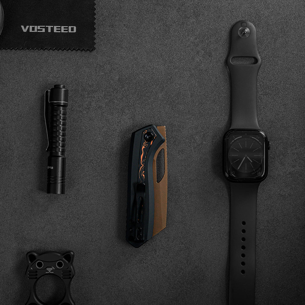 VOSTEED Kroc -Top Liner Lock (2.99" S35VN Blade & Aluminum & Topo G10 Handle) - A1802