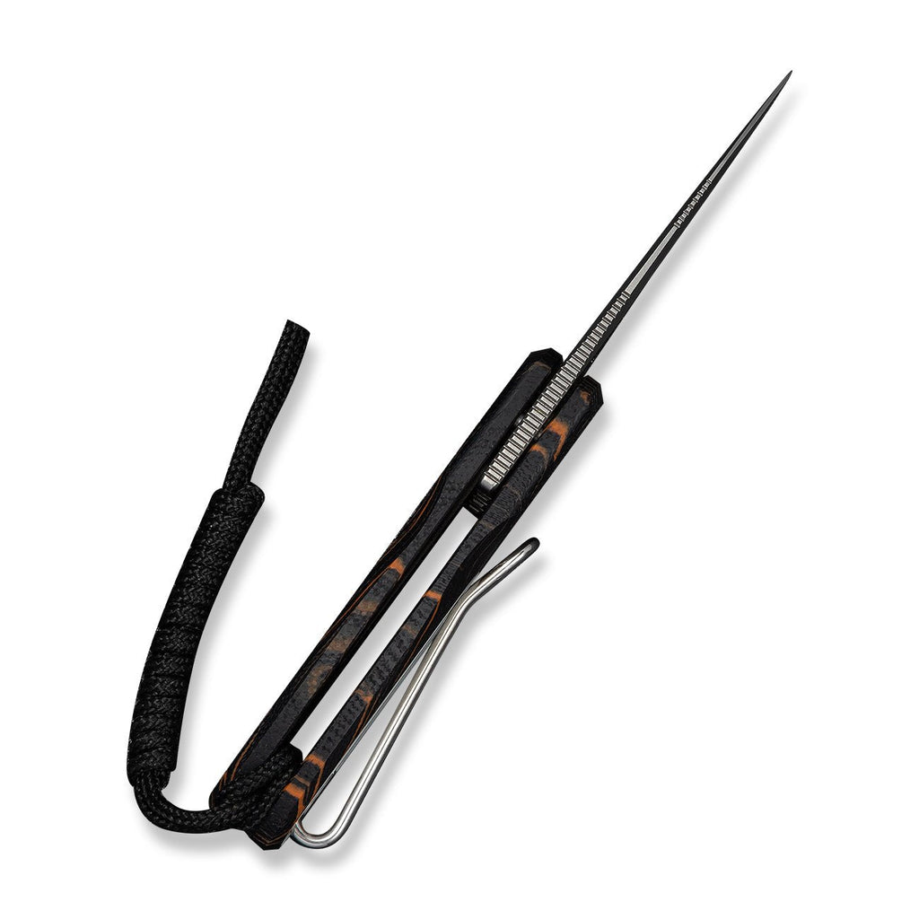 CIVIVI Purr Flipper & Slip Joint Knife Orange, Black & White G10 Handle (1.83" Stonewashed Nitro-V Blade ,With 1PC Black Lanyard) C25054-5, Each Handle Features Random Color Distribution
