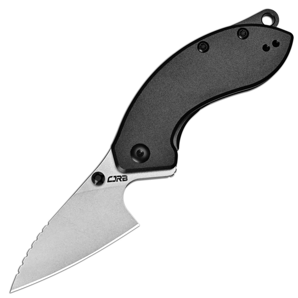CJRB Spud Thumb Stud & Liner Lock Neck Knife Black Aluminum Handle(2.34'' AR-RPM9 Steel Stone Wash Blade) J1971-BK