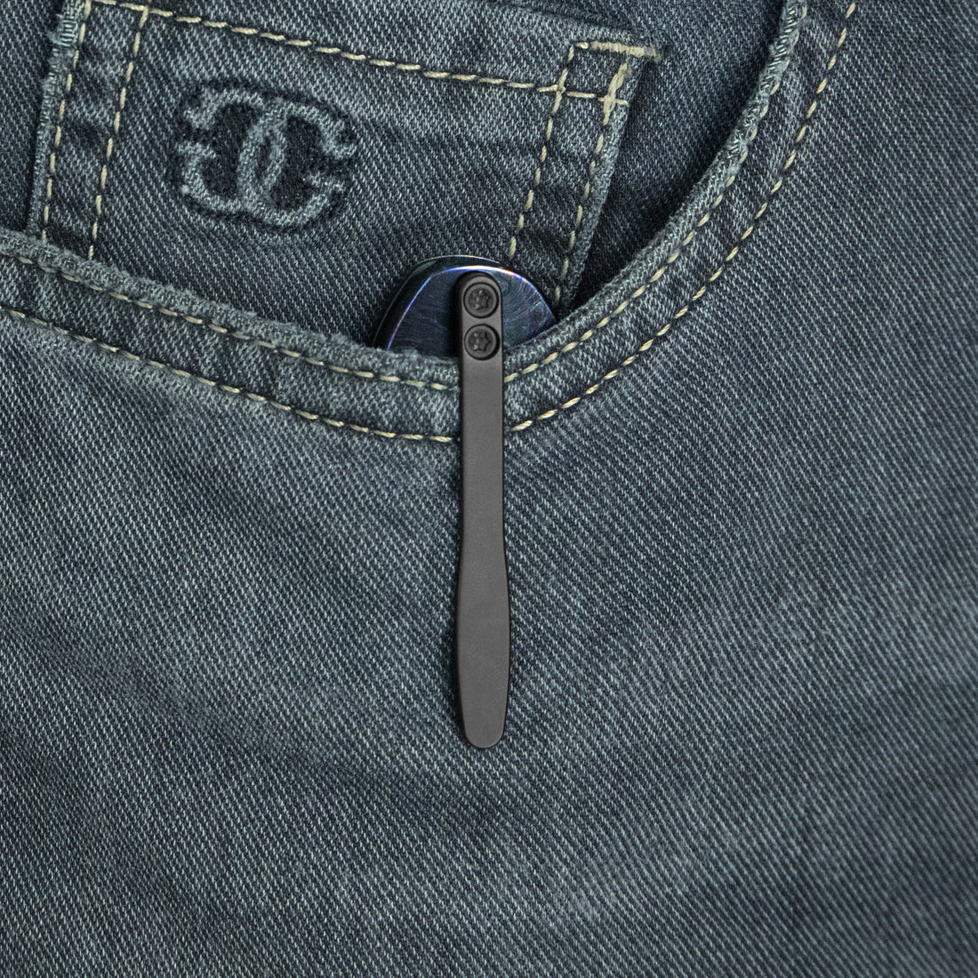 KB Icicle Pocket Folding Knife Frame Lock DLC Titanium with Zircuti Inlays 3.50" Belt Satin Elmax Blade KB432C
